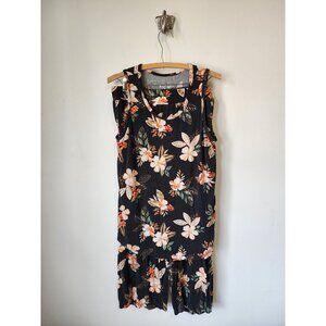 Koolaburra by UGG black orange floral scoop neck tank & capri pants set M